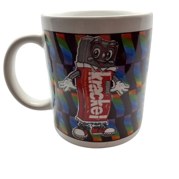 Hersheys Krackel Mug Retro Cartoon Design Rainbow Background 1999 Vintage - Picture 3 of 7